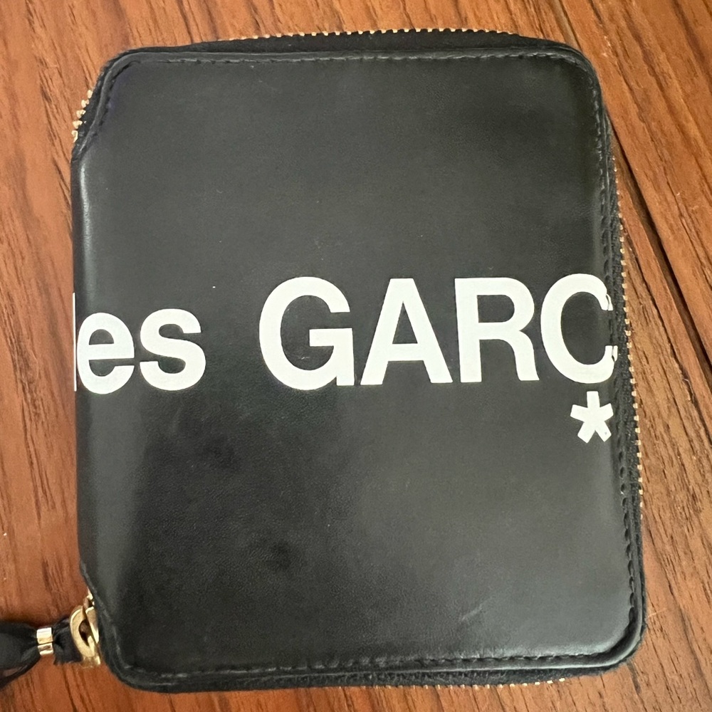 Unisex Comme Des Garcon Logo Bifold Wallet Black